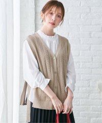 ikka/綿混サイドリボンニットベスト/508206590