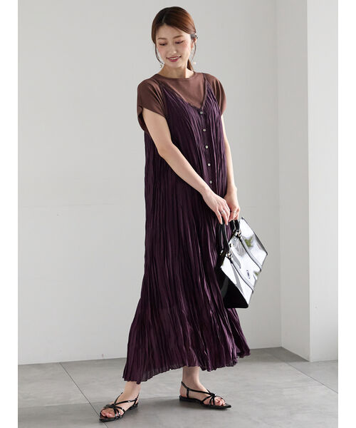 プティジャルダンワンピース テチチ Te chichi ワッシャープリーツキャミワンピース