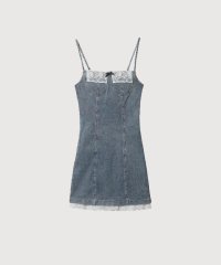 LA POMME petit/ラポミ プチ LA POMME petit Silm Lace Stitch Denim Dress/508430044