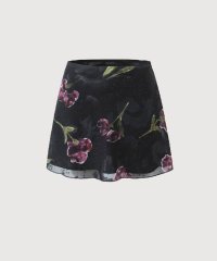 LA POMME petit/ラポミ プチ LA POMME petit Vintage Floral Print Mesh Skirt/508430048