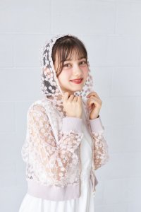 tocco closet/トッコクローゼット tocco closet シアーフラワーレース刺繍パール付きジップパーカー/508430135