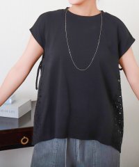 libelle more/リベル モア libelle more サイド刺繍レース切替カットソー/508430139