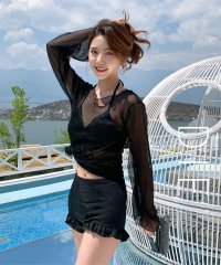 ALWAYS/アイモハ aimoha BORA AURA 3点セットフリルシアー体型カバー水着ビキニ 【返品不可商品】/508430188