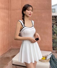 ALWAYS/アイモハ aimoha BORA AURA 2点セットバイカラーワンピース 体型カバーワンピース水着 【返品不可商品】/508430192