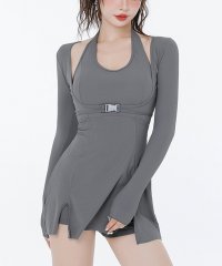 ALWAYS/アイモハ aimoha BORA AURA 3点セットレイヤード風体型カバーワンピース水着 【返品不可商品】/508430205