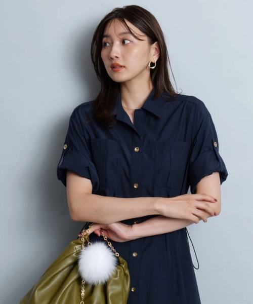 グリッティー　ワンピース　夏物　ブルー　青　水色 ジャスグリッティー JUSGLITTY ピンタックサマーワンピース