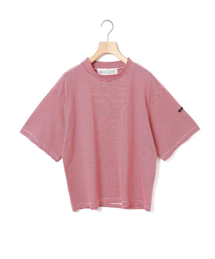 MidiUmi モックネックボーダーワイドTシャツ(508431208