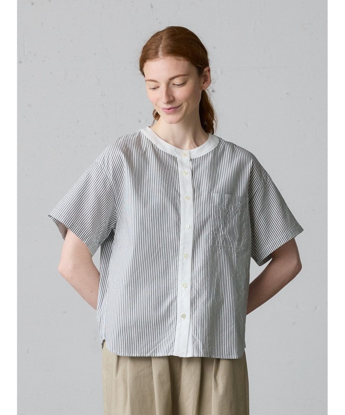 ブラウス シャツ MidiUmi クレリックストライプシャツ レディース MidiUmi クレリックストライプシャツ(508431210) | ミディウミ