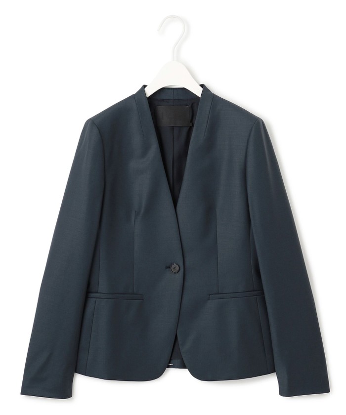 ICBノーカラージャケットタイトスカートセットアップ 美品】iCB ノーカラージャケット スカート セットアップ