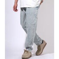 LUXSTYLE/ラグスタイル LUXSTYLE デニムワイドテーパードパンツ/テーパードパンツ メンズ 大きいサイズ リラックスシルエット カジュアル ケミカル ワンウォッシュ/508431673