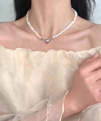 shopnikoniko/ショップニコニコ ShopNikoNiko マグネットハート バロックパール ネックレス ma 【即納】結婚式 二次会 パーティー アクセサリー アクセ ジュエ/508431693