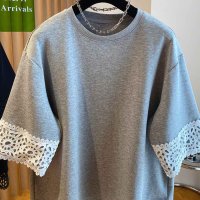 Forcement/フォースメント Forcement 大人可愛いレース切替半袖トップス/508431725