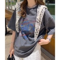 KOBE LETTUCE/コウベレタス KOBE LETTUCE ピグメント加工ロゴTシャツ【宇宙プリント】 [C7589]/508431920