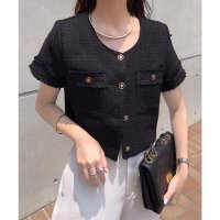 KOBE LETTUCE/コウベレタス KOBE LETTUCE デザインボタン 半袖ツイードジャケット [C7626]/508431927