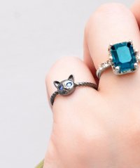 styiro/スタイロ styiro ニッケルフリー 青い目の猫リング/508431940