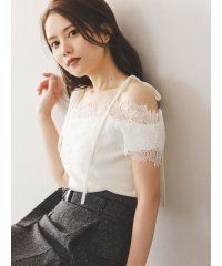 SNIDEL/レースコンビハーフスリーブニットプルオーバー/508432019