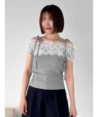 SNIDEL/レースコンビハーフスリーブニットプルオーバー/508432019