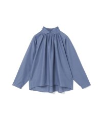 mizuiro ind/mizuiro ind スタンドシャツカラーギャザーシャツ/508432130
