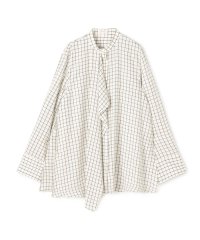 DES PRES/【WEB先行予約】プレイドセルロースツイル フロンドレープシャツ/508432148