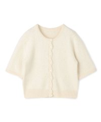 DES PRES/【WEB先行予約】フォックスカシミヤ ハーフスリーブカーディガン/508432151