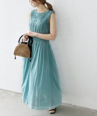 SHIPS any WOMEN/【WEB限定】SHIPS any: ハンドスモッキング  コットン フレア ノースリーブ ワンピース/506240308