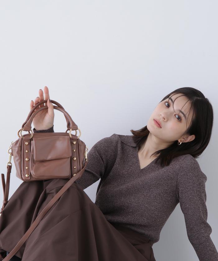 【アイリスさま専用】ワイドショルダーボストンバッグ美品人気カラー　グレージュ WEB限定カラー】ロングハンドルボストンバッグ(ショルダーバッグ