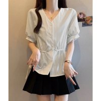 miniministore/ミニミニストア miniministore ドロストシャツブラウス パール付夏服半袖/508432898