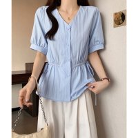 miniministore/ミニミニストア miniministore ドロストシャツブラウス パール付夏服半袖/508432898