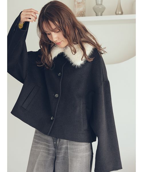 Mila Owen ショートリバーダプルコート Sサイズ Mila Owen（ミラオーウェン）の「ショート丈リバーダブルコート