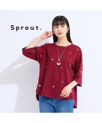 Liliane Burty/【L・3L】チェックジャカードプルオーバーTシャツ/508434141