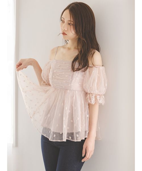 snidel レース オフショルダー チュニック ワンピース バリエオフショルレースチュニック(508434257) | スナイデル