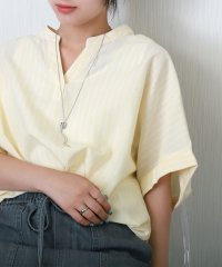 libelle more/リベル モア libelle more 【抗菌・UVカット・吸水速乾】「やわさらリネン」ストライプバンドカラーシャツ/508434559
