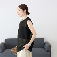 Aletta vita/アレッタ ヴィータ Aletta vita T/R天竺スリーブレスシアープルオーバー/508434568