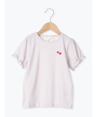 Samansa Mos2 Lagom/サマンサモスモス ラーゴム Samansa Mos2 Lagom ◎チェリー刺繍ギンガムチェックTシャツ/508434763