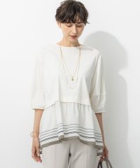 NIJYUSANKU（LARGE SIZE）/【汗じみ防止加工】スカーフプリントコンビ ヘムデザイン チュニック/508435242