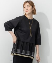 NIJYUSANKU（LARGE SIZE）/【汗じみ防止加工】スカーフプリントコンビ ヘムデザイン チュニック/508435242