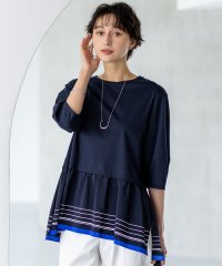 NIJYUSANKU（LARGE SIZE）/【汗じみ防止加工】スカーフプリントコンビ ヘムデザイン チュニック/508435242