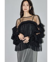 niana/ニアナ niana チュールフリルブラウス トップス ボリューム袖 結婚式 同窓会 お呼ばれ/505935851