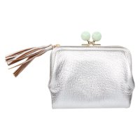 perche/ペルケ perche 財布 二つ折り財布 レディース 本革 がま口 ドット ブルー グリーン イエロー ゴールド シルバー 08－06－03560/507980390