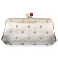 perche/ペルケ perche 財布 長財布 レディース 本革 がま口 ドット グリーン イエロー ゴールド シルバー 08－06－03561/507980391