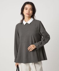 green label relaxing/ソフトジョーゼット 襟付き ペプラム プルオーバー マシンウォッシャブル ストレッチ/508433130