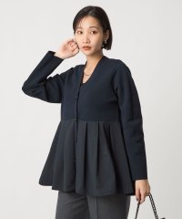 green label relaxing/ドッキング ペプラム Vネック ニット カーディガン －ウォッシャブル－/508435963
