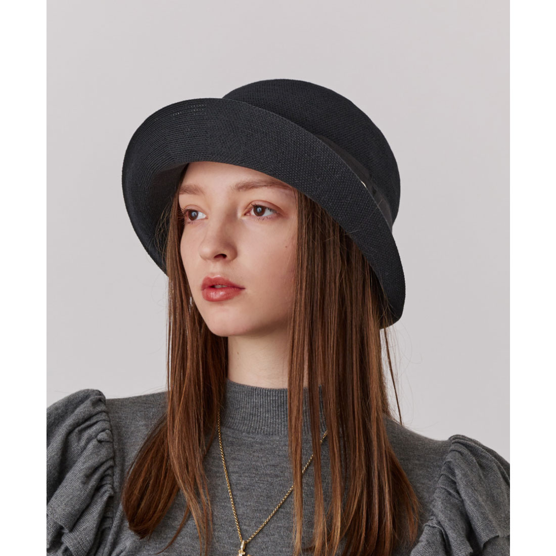 Chapeau d' O ブラック　Wide Ribbon TH Breton Chapeau d' O Wide Ribbon TH Breton | 56cm(56) BLACK(01