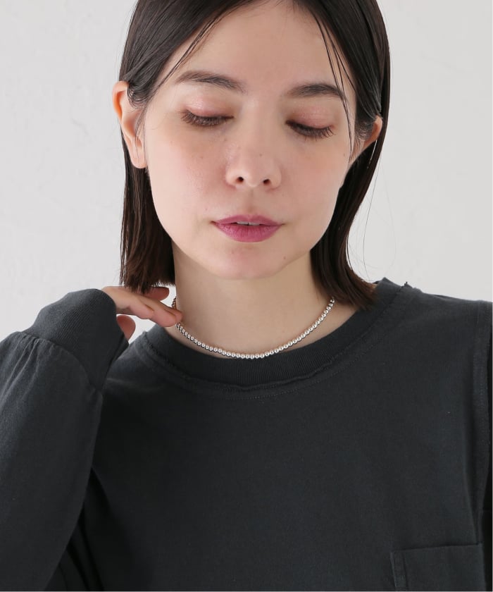 ERICKA NICOLAS BEGAY ナバホパール ネックレス 4mm ERICKA NICOLAS BEGAY【4mm/50cm Shiny navajo pear