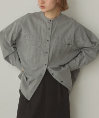 Noia/ノイア Noia デニム バンドカラーシャツ/508437926