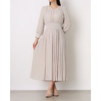12Twelve Agenda/トゥエルブアジェンダ 12Twelve Agenda Vネック消しプリーツウエストシャーリングロングワンピース/508437939