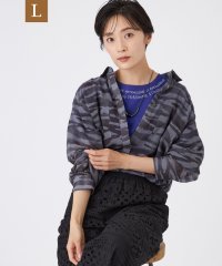 エヴェックス バイ クリツィア　Lサイズ/【L】【接触冷感】【ウォッシャブル】シアーボイルゼブラロングシャツ/508166786