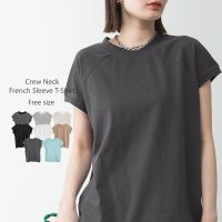 JUNGLE JALOPY/ジャングルジャロピー JUNGLE JALOPY クルーネックフレンチスリーブTシャツ モックネックTシャツ Tシャツ カットソー レディース インナー トップ/508332069