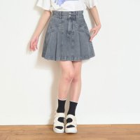 Lovetoxic/ラブトキシック Lovetoxic 美脚見えデニムプリーツスカパン/508385767