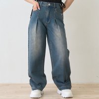 Lovetoxic/ラブトキシック Lovetoxic タックワイドデニムパンツ/508389015